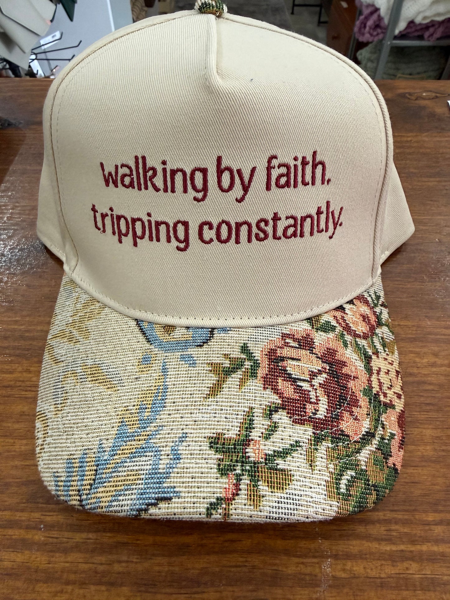Quilted Stitch "Walking By Faith" Vintage Floral Hat