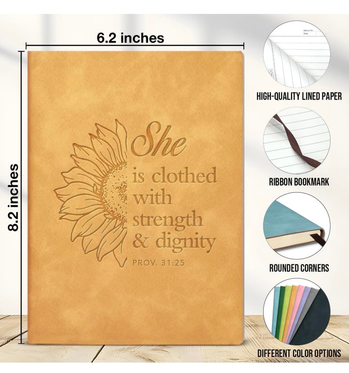 Yellow “She is Clothed” Vegan Journal