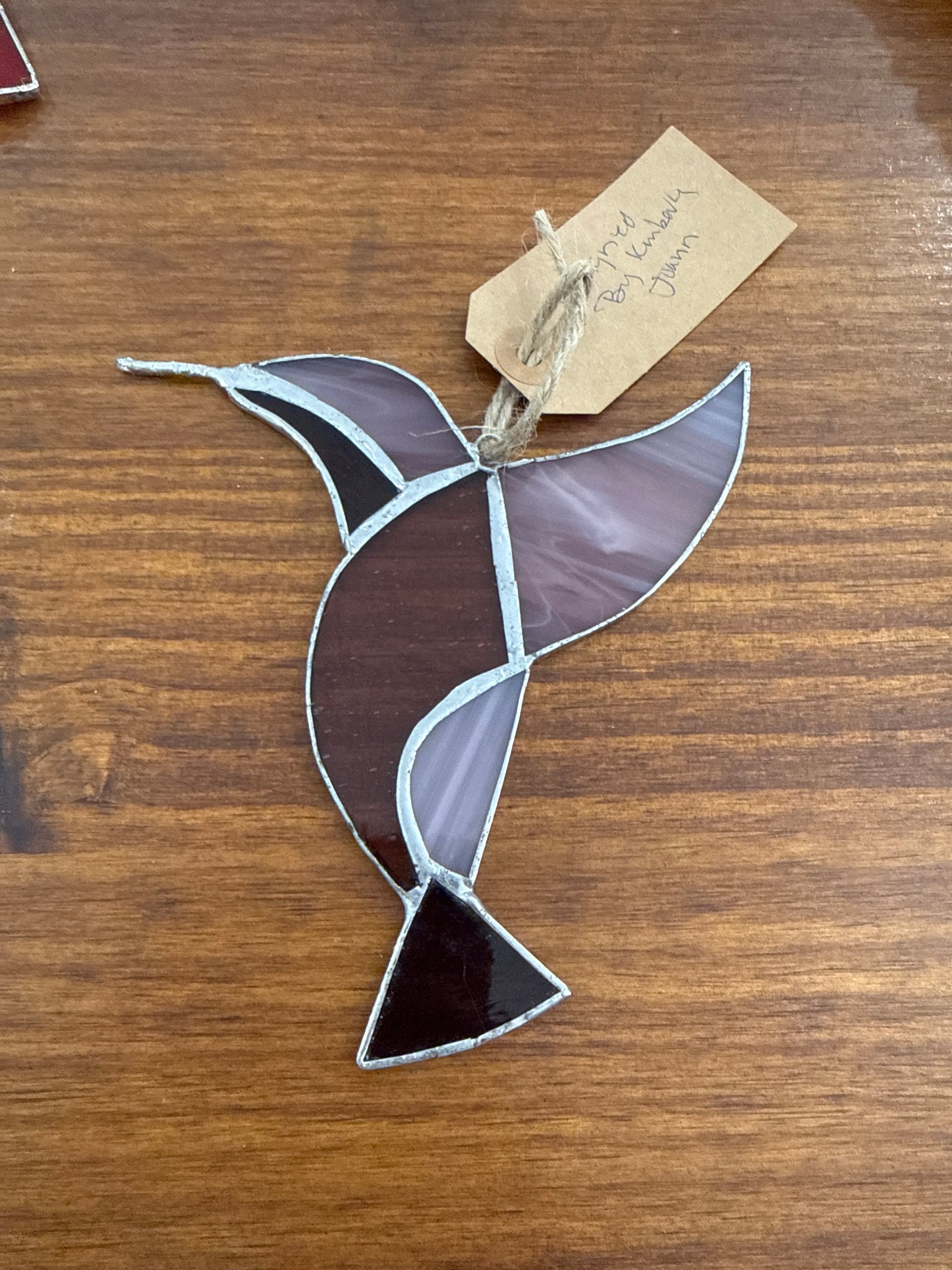 Kimberly Joann Custom Made Stain Glass Hummingbird
