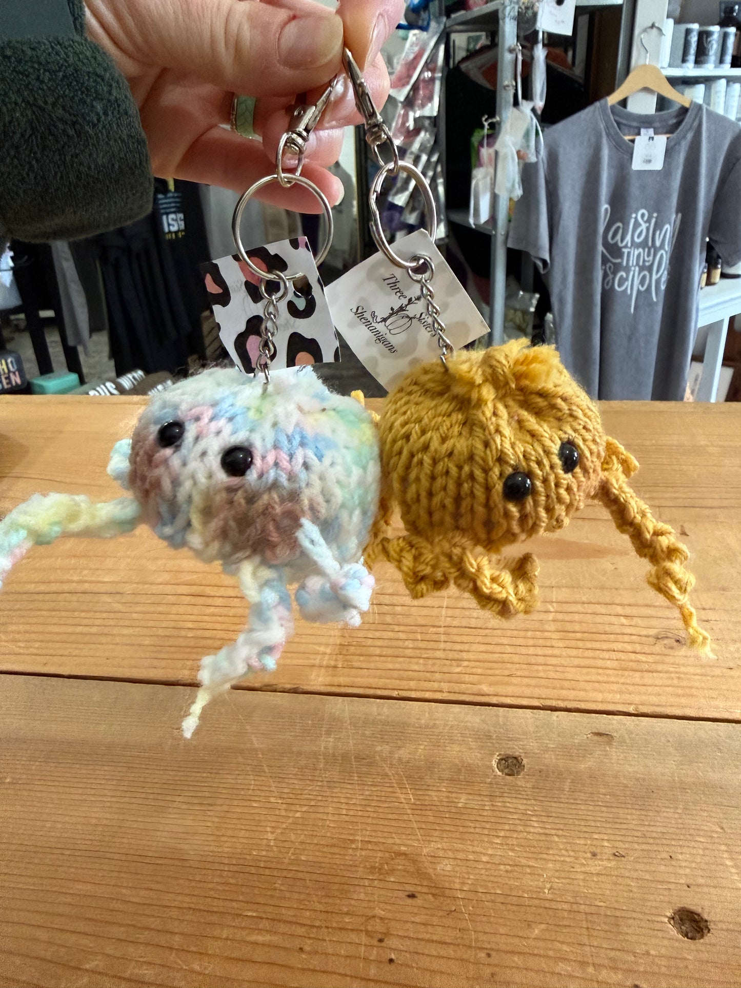 Three Sisters Handmade Octopus Crocheted Keychains