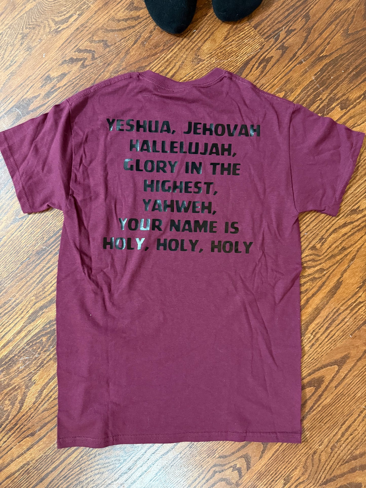 Jesus Yeshua Jehovah Maroon Cotton T-Shirt