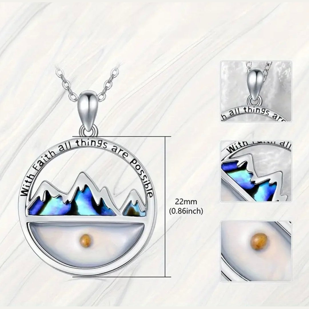 Elegant Stainless Steel "All Things Are Possible" Faith Necklace