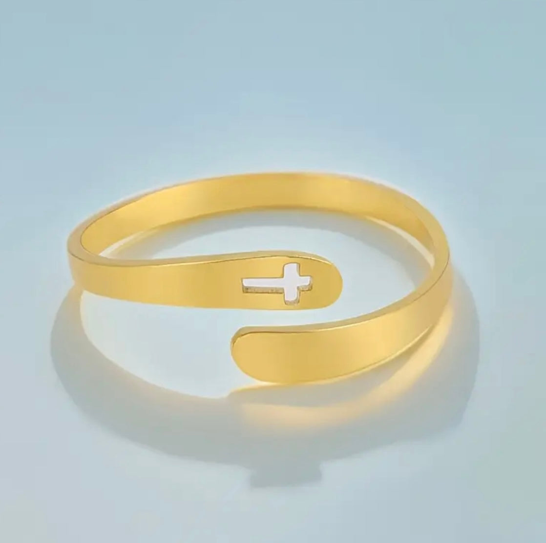 Adjustable Stainless Steel Cross Ring