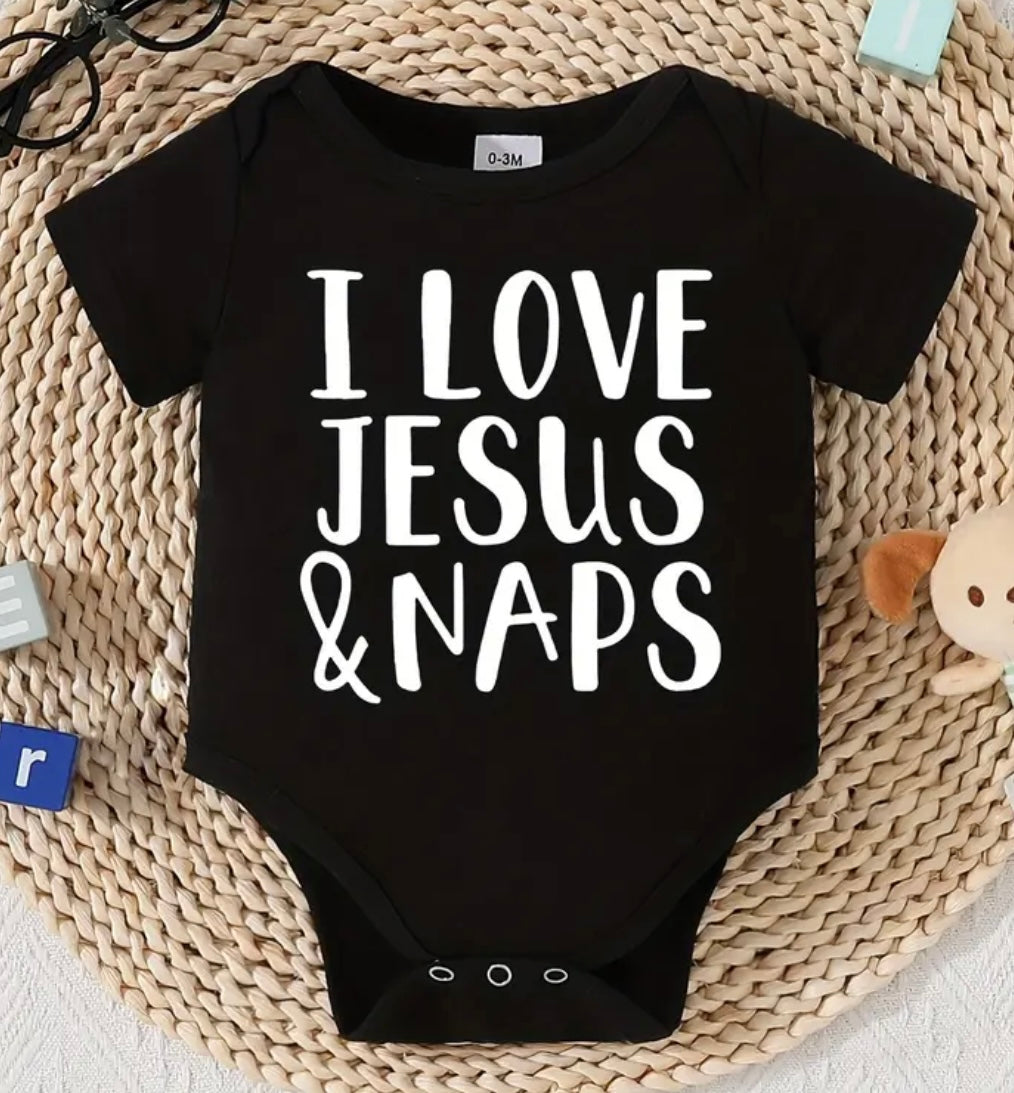 I Love Jesus and Naps Onesie