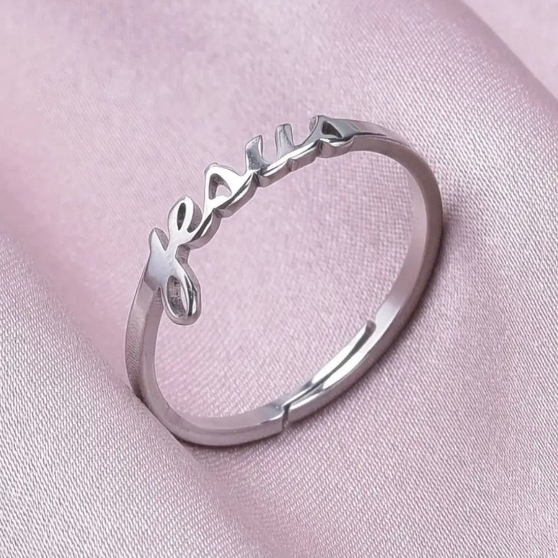 Cute Stainless Steel Adjustable Jesus Ring