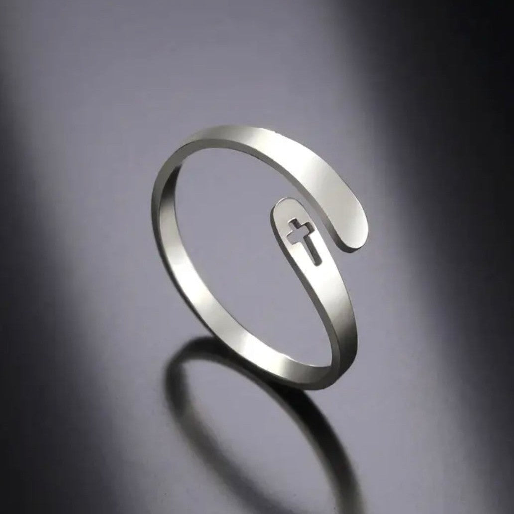 Adjustable Stainless Steel Cross Ring