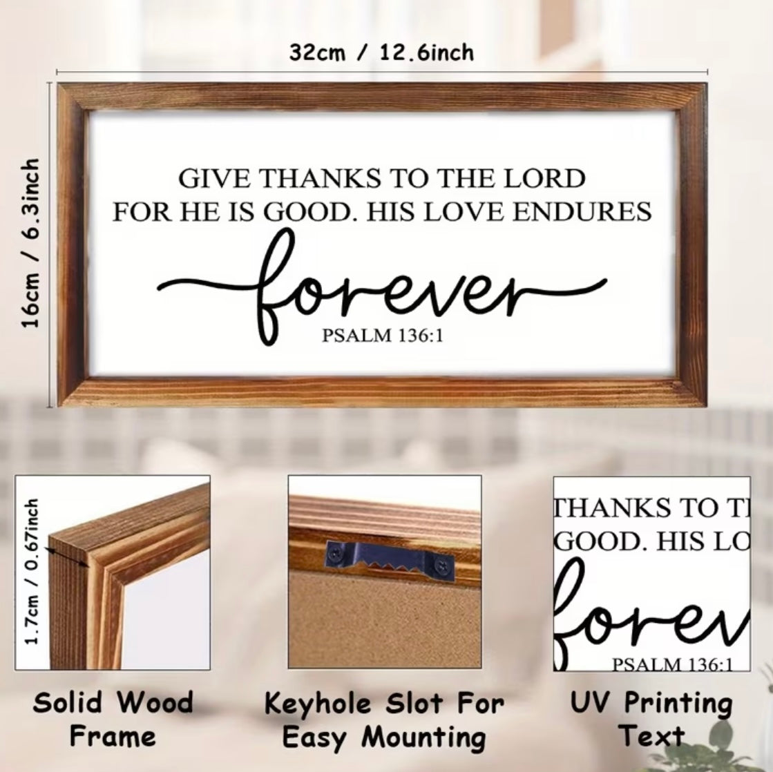 “Give Thanks to the Lord” Wood Sign