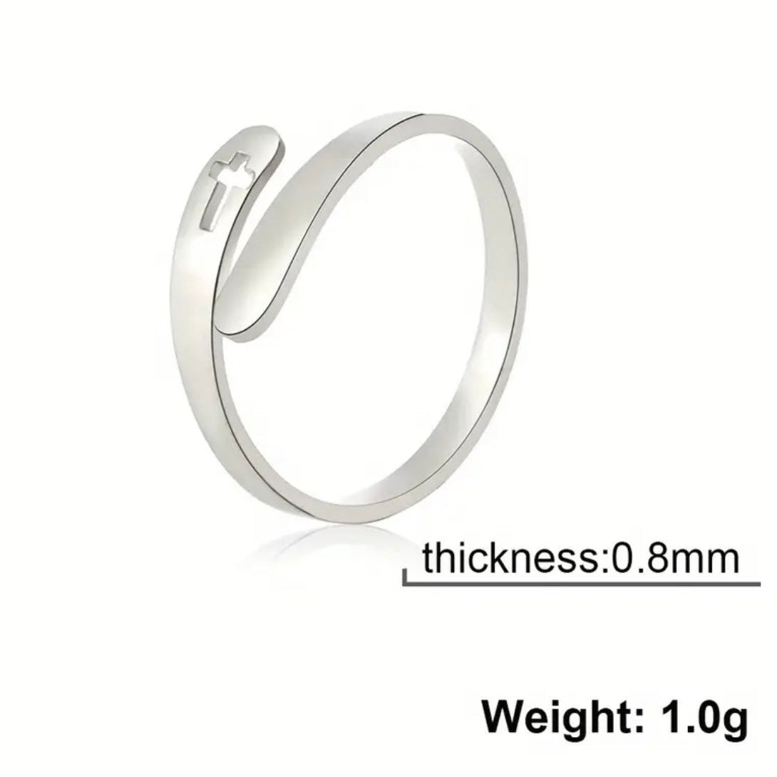 Adjustable Stainless Steel Cross Ring