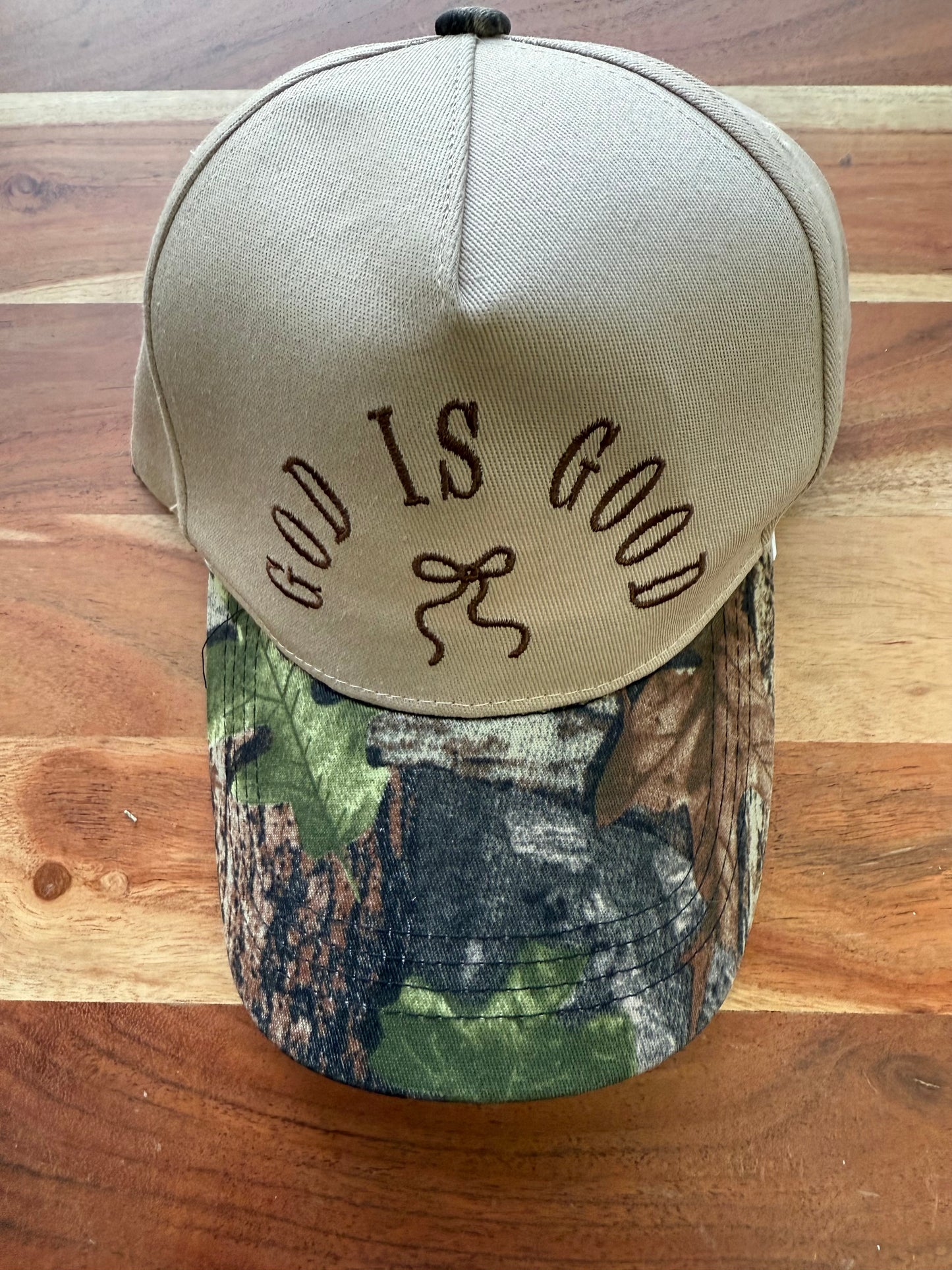 God is Good Camouflage Embroidered Hat