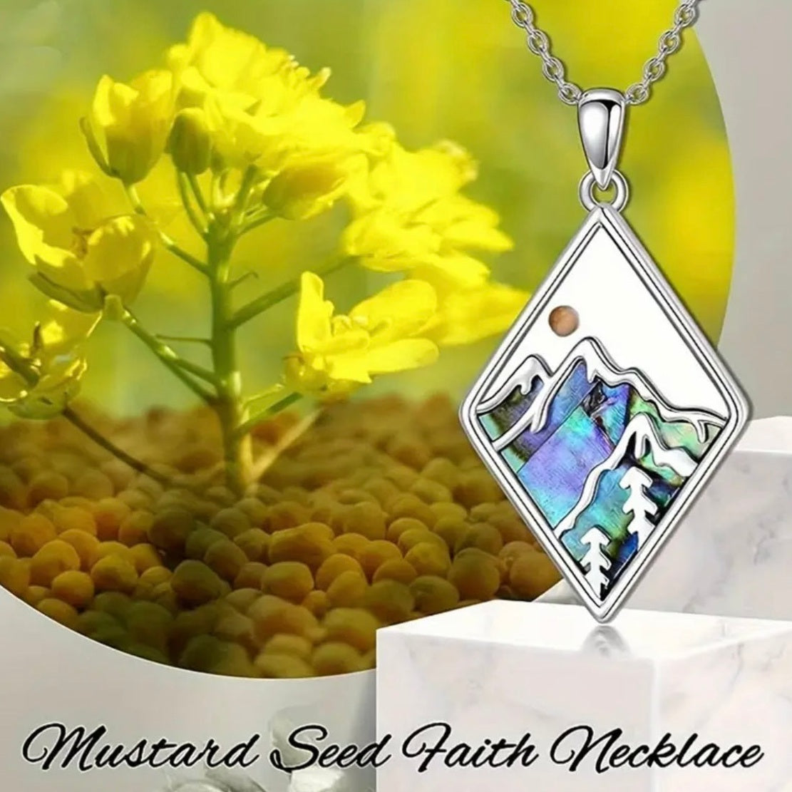 Sophisticated Diamond Shaped Stainless Steel Faith Necklace