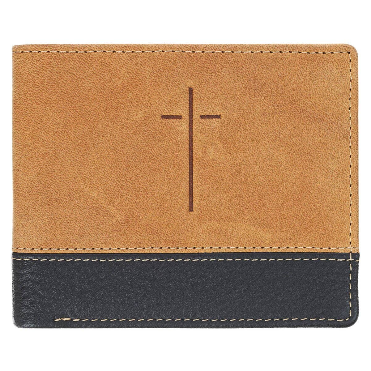 Wallet Leather Two-tone Brown Man Of God Cross
