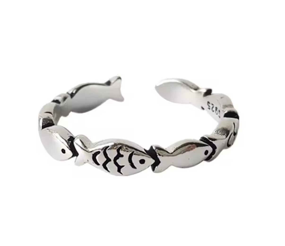 Sterling Silver Adjustable Fish Ring