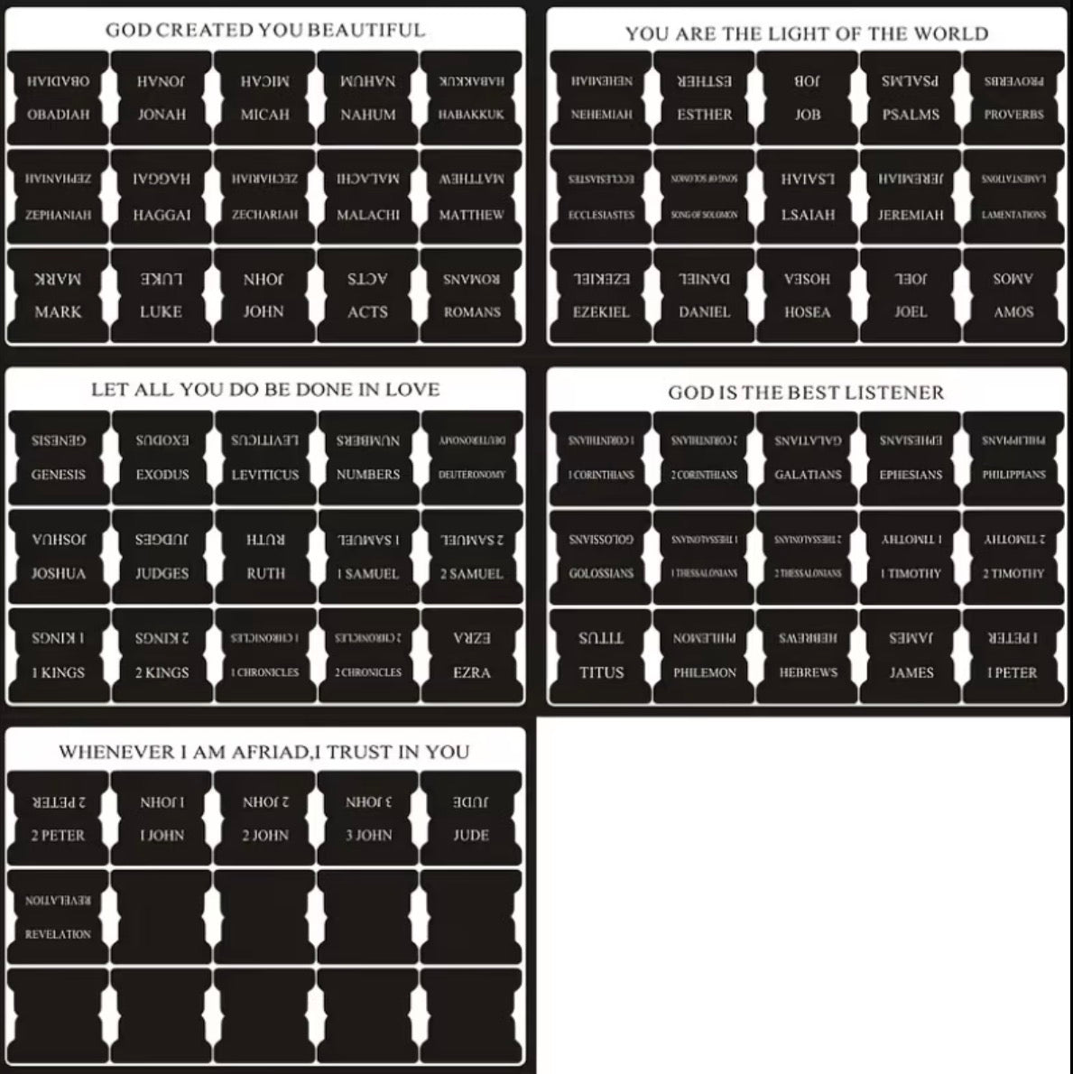 Bible Tabs and Indexing Stickers-Classic Black