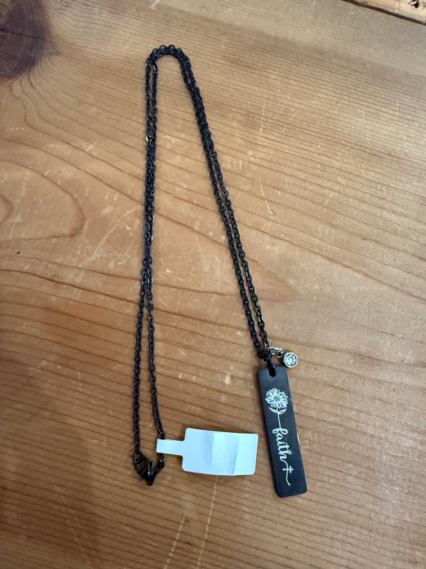 Black Stainless Steel Faith Necklace