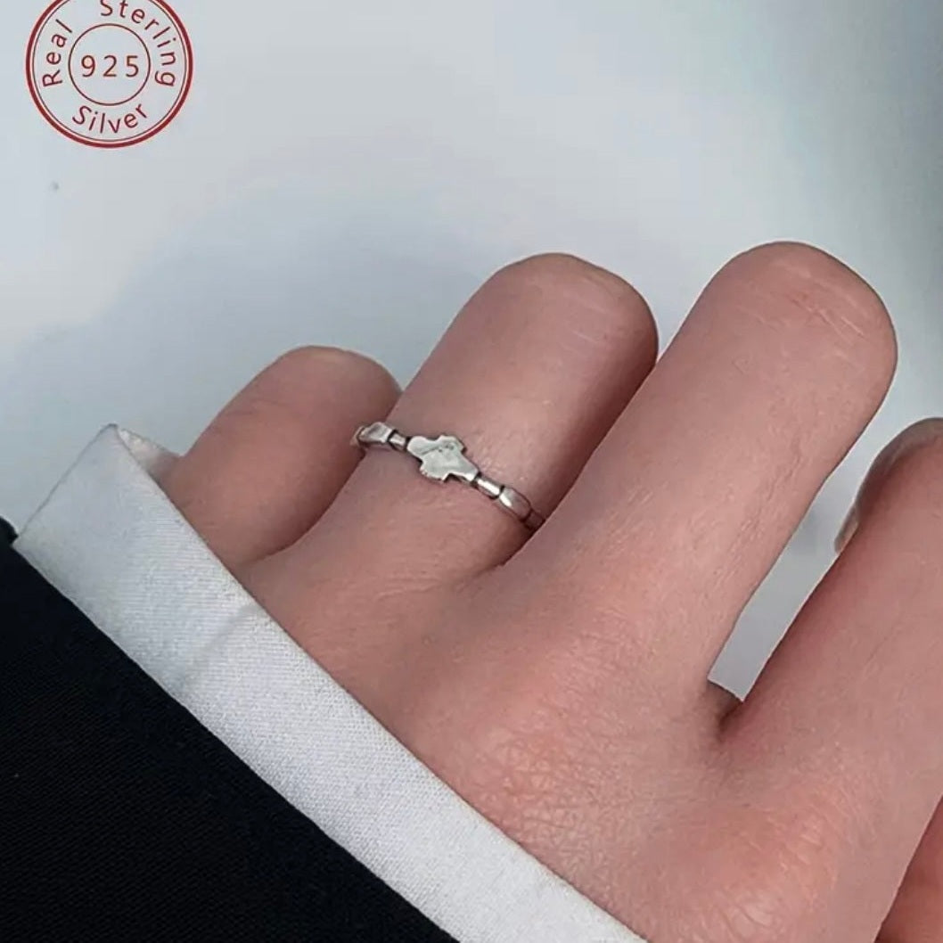 Vintage Sterling Silver Adjustable Cross Ring