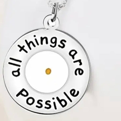 Cute Stainless Steel “All Things Are Possible” Necklace