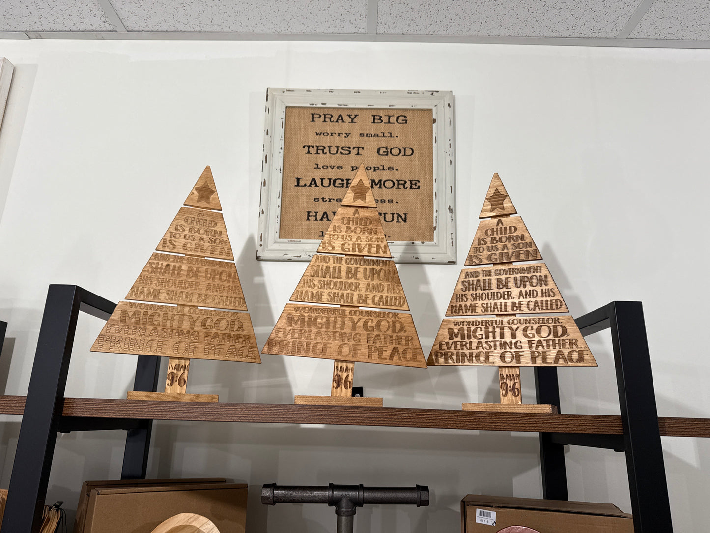 "A Child is Born" Wooden Engraved Christmas Tree