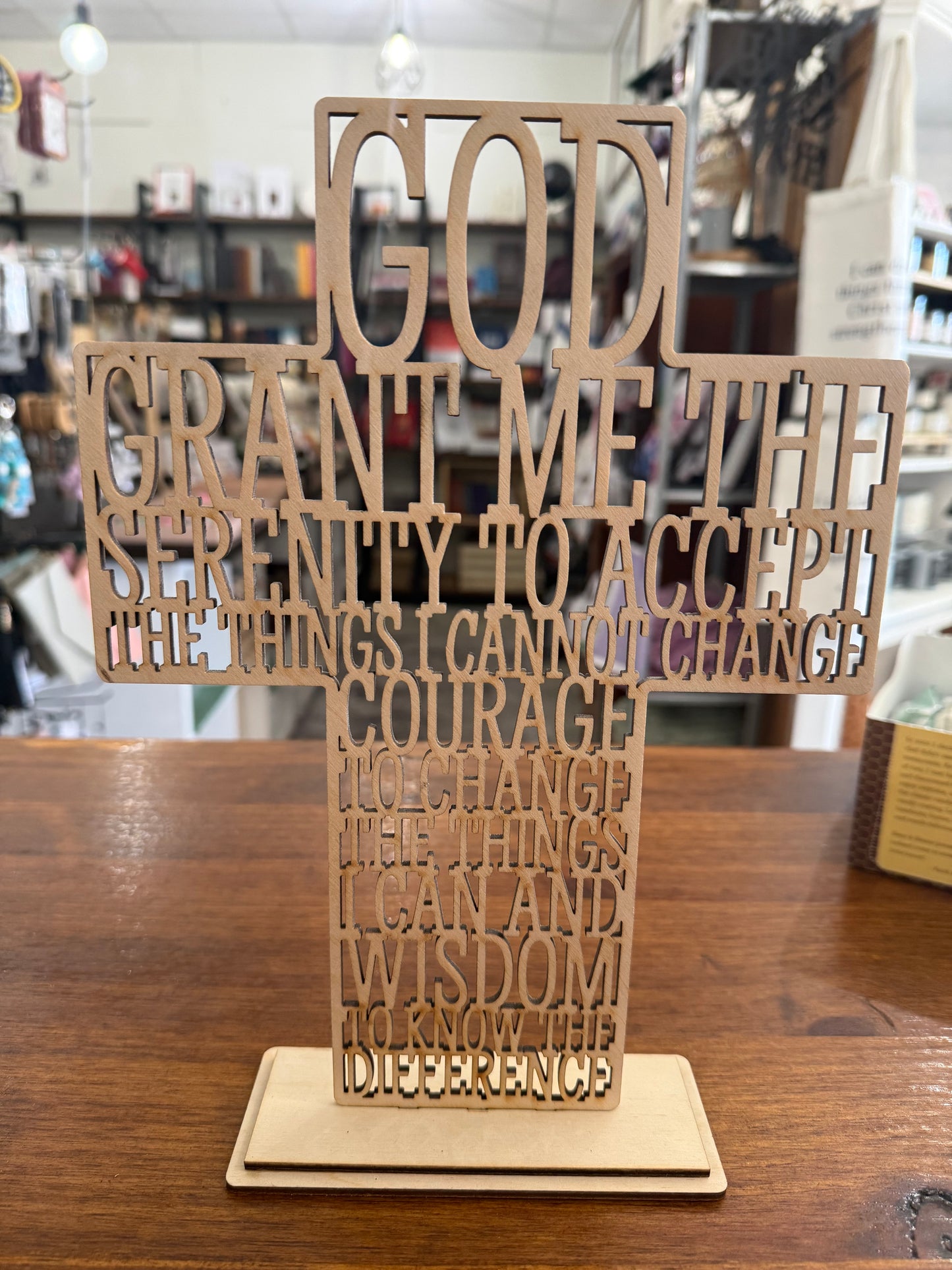 “God Grant Me the Serenity” Custom Wood Tabletop Decor