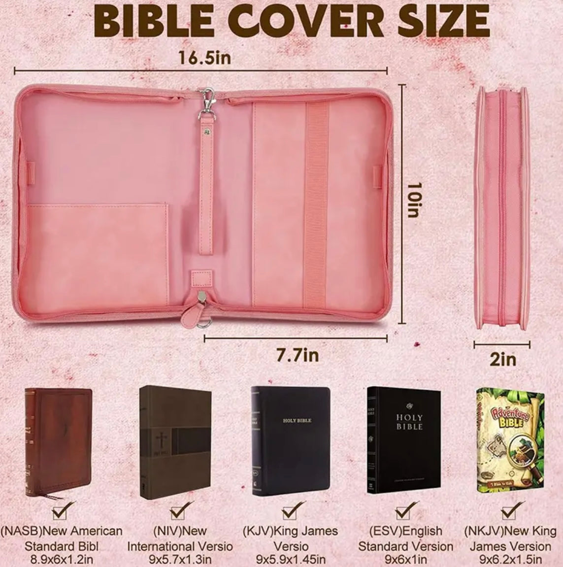 Elegant Vegan Leather Floral Print Bible Case