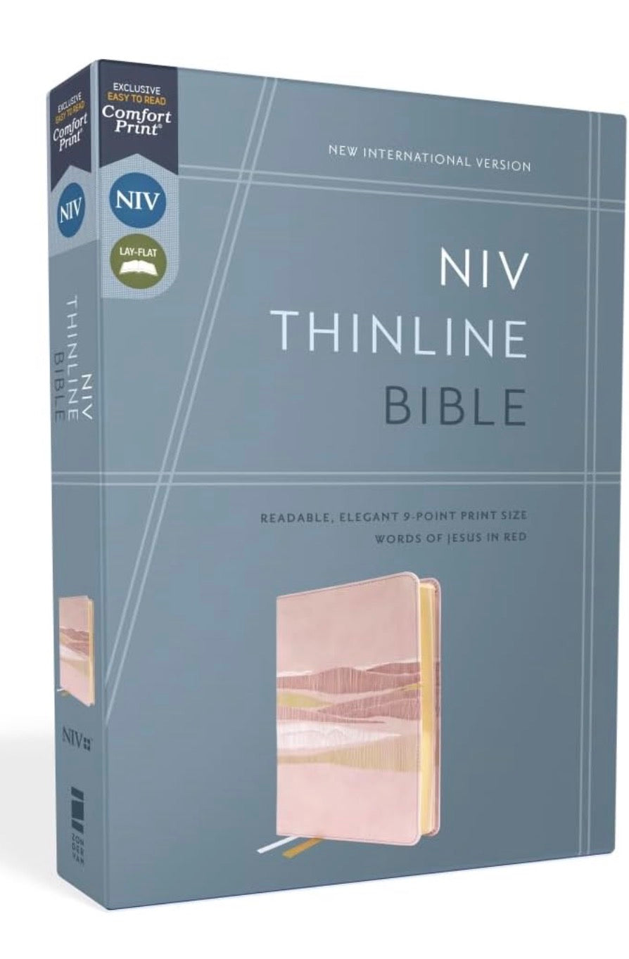 NIV, Thinline Bible, Leathersoft, Pink, Red Letter, Comfort Print