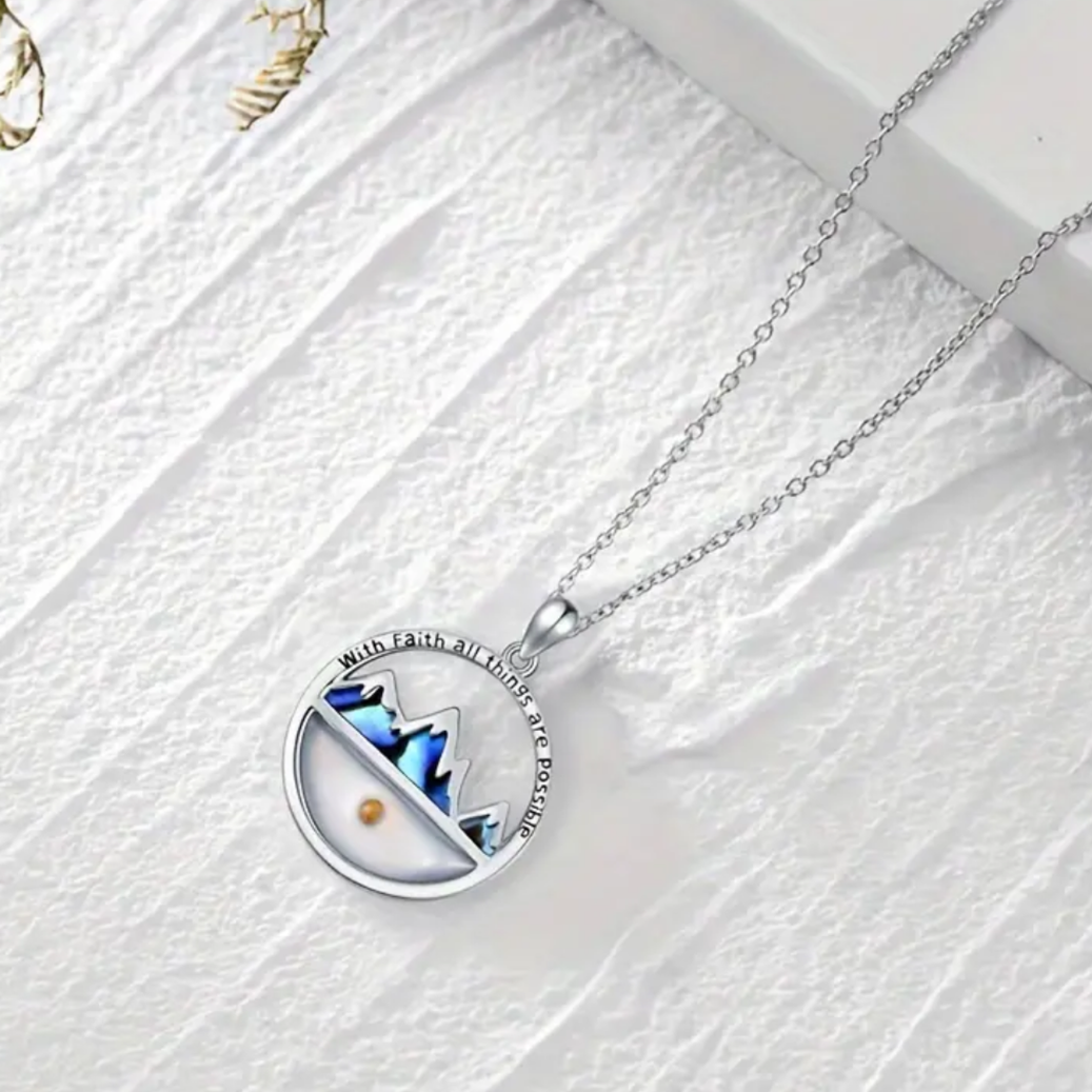 Elegant Stainless Steel "All Things Are Possible" Faith Necklace
