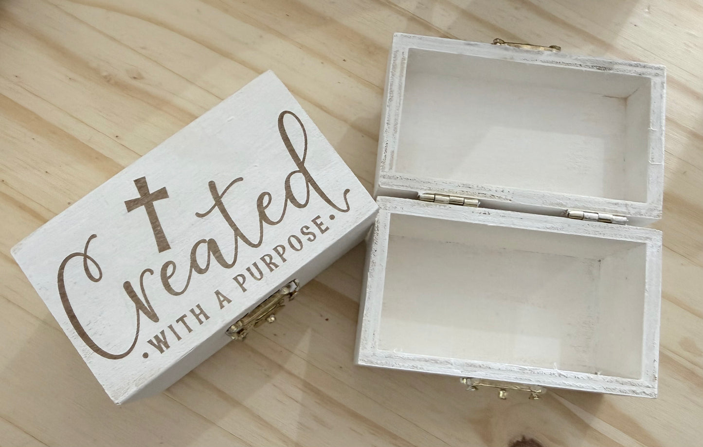 “Created” Wooden Keepsake Box