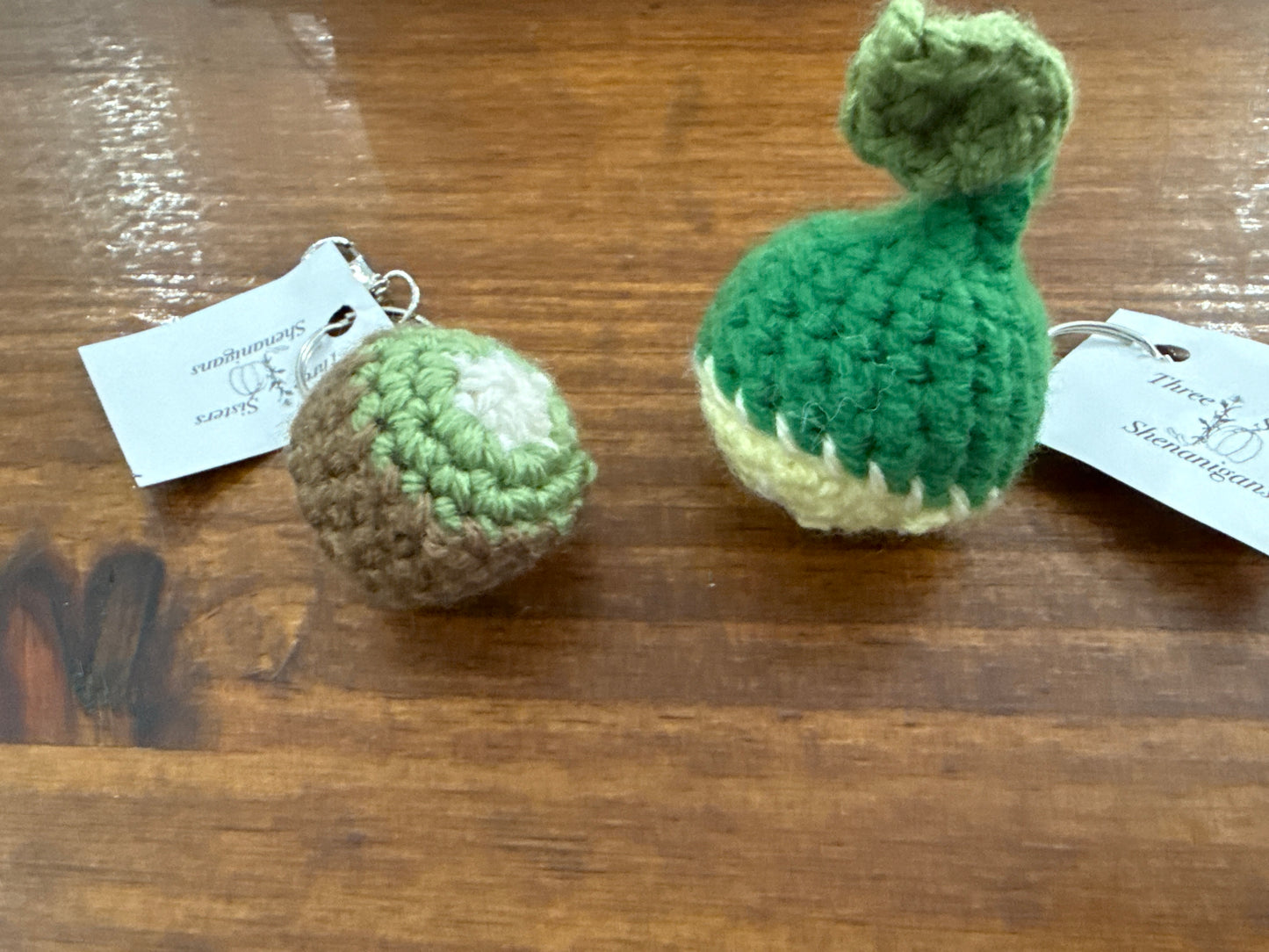 Three Sisters Crocheted Fruit Keychains