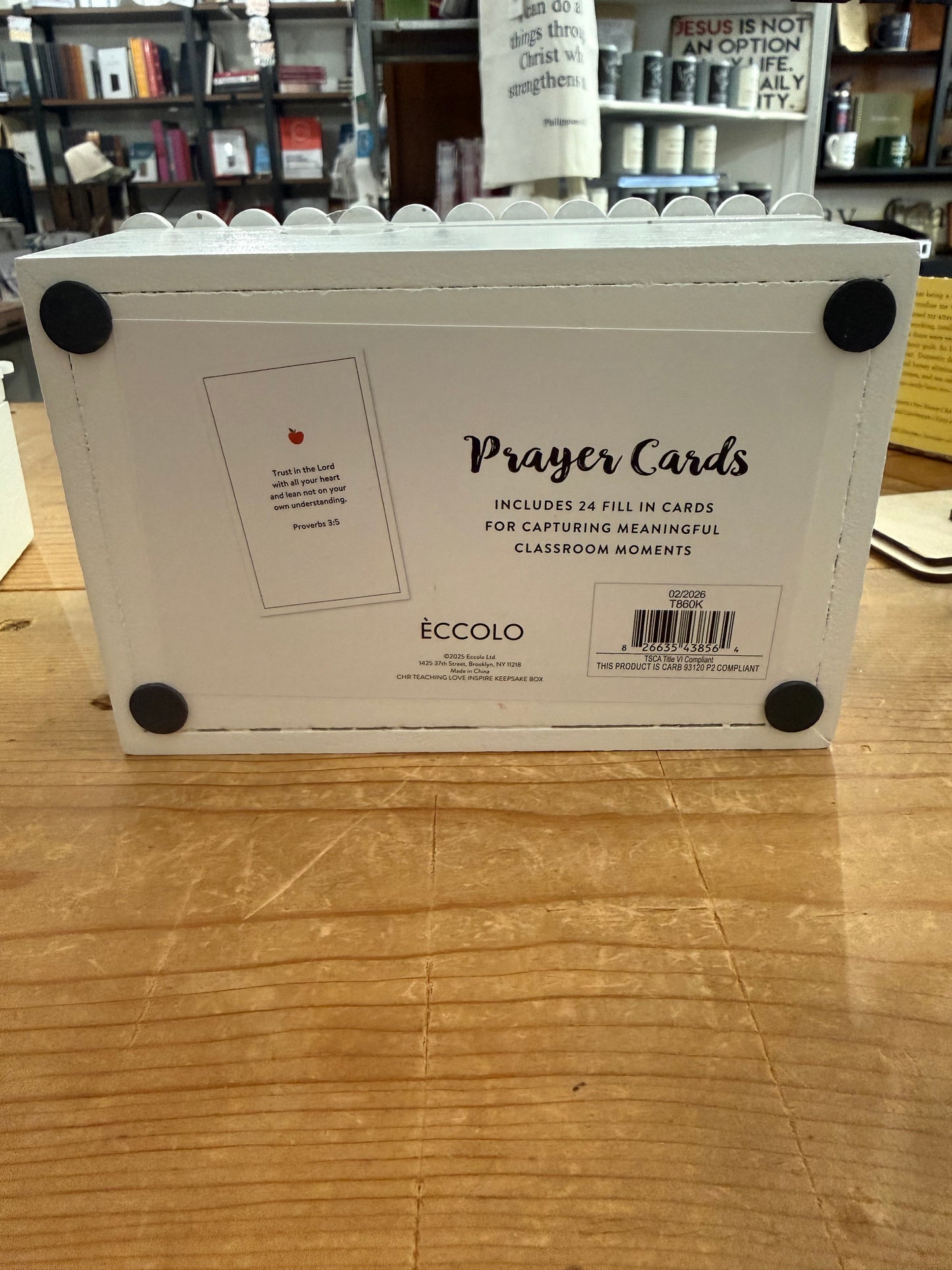 Wooden “Teaching With Love” Blessing Box with Prayer Cards