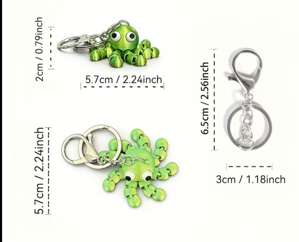 Cute 3D Octopus Keychain