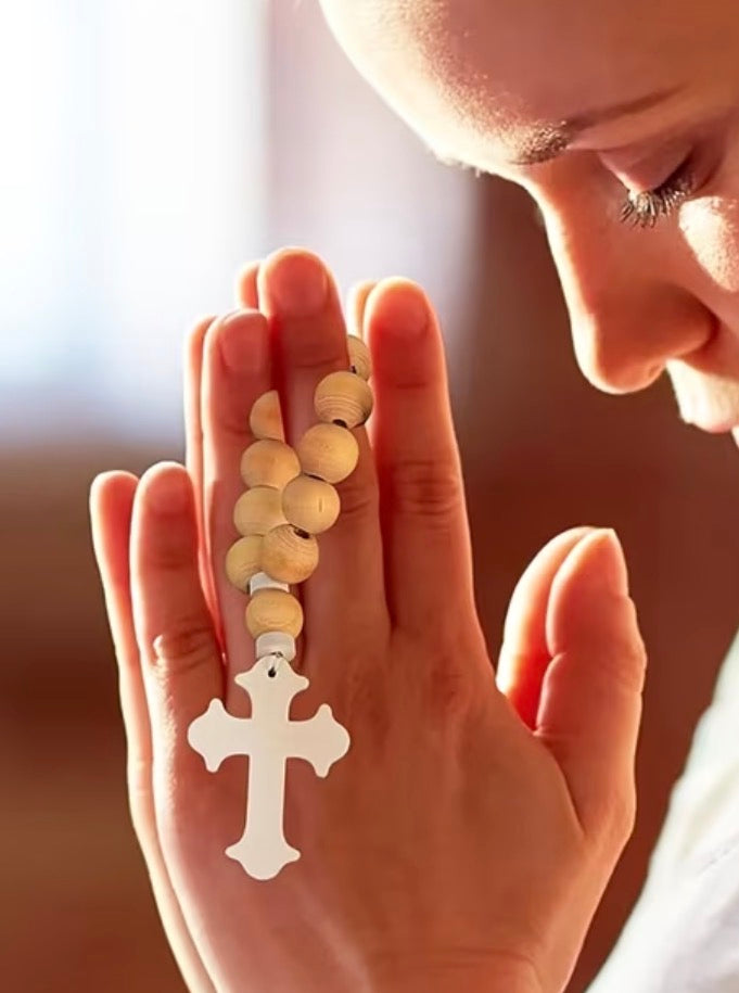 Wood Bead Handheld Rosary