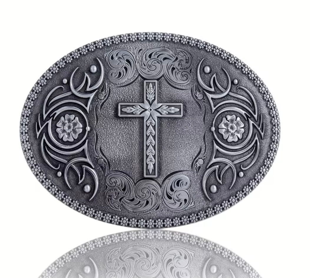 Vintage Cross Belt Buckle