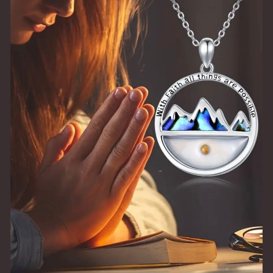 Elegant Stainless Steel "All Things Are Possible" Faith Necklace
