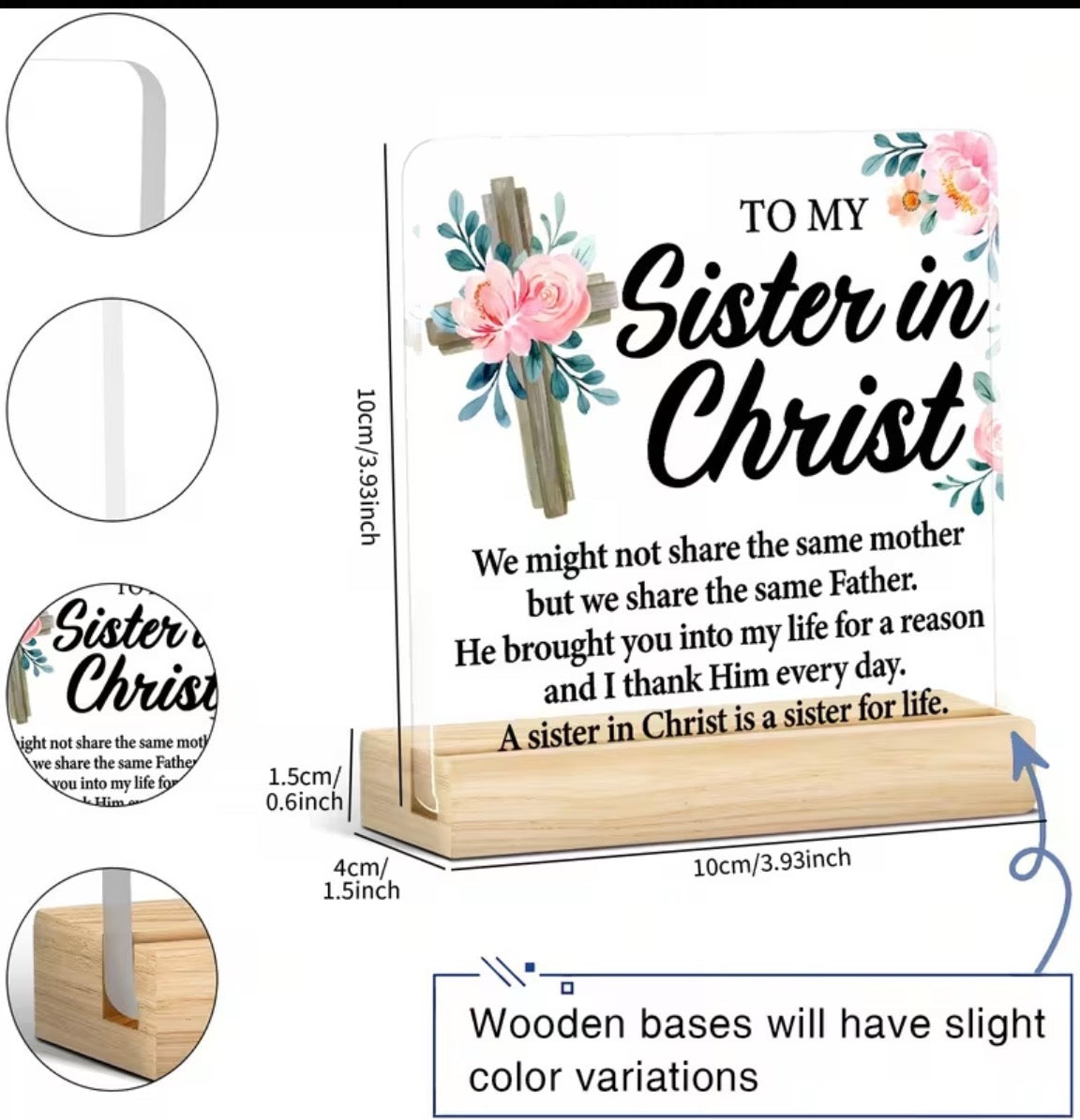 “Sisters in Christ” Acrylic Sign