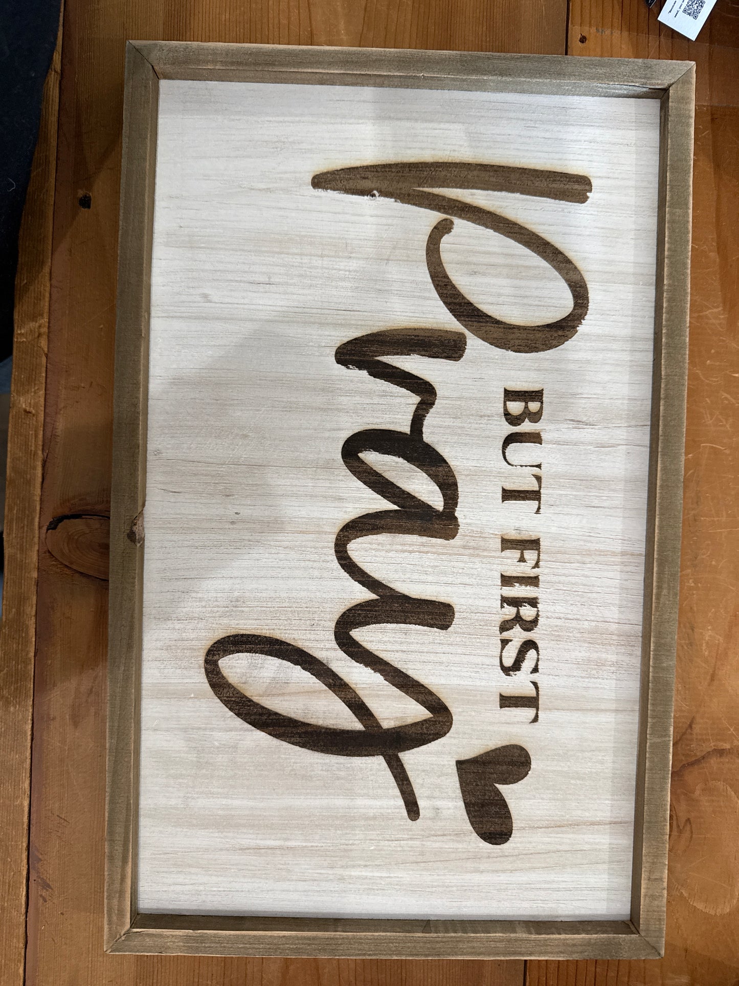 “But First Pray” Engraved Wood Sign