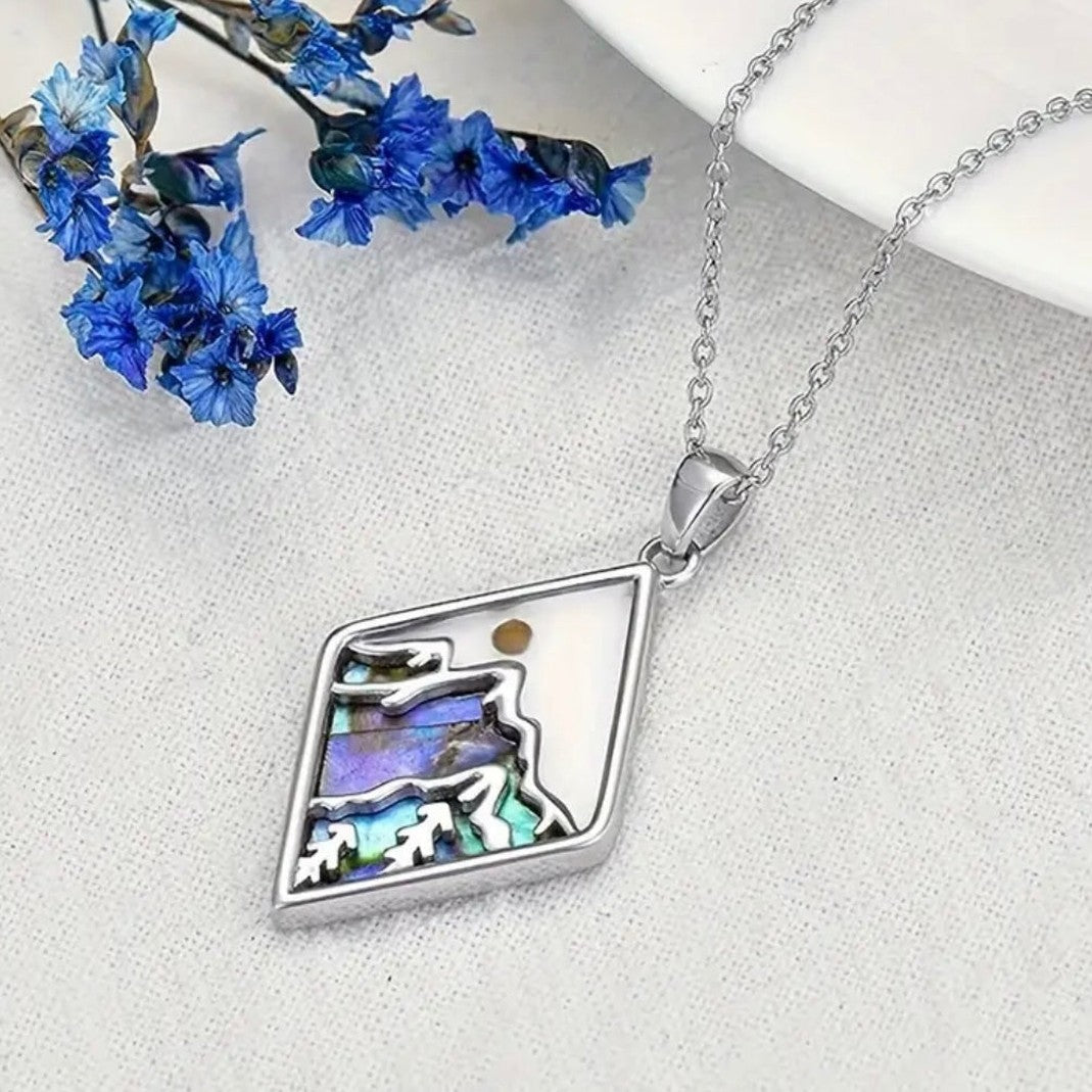 Sophisticated Diamond Shaped Stainless Steel Faith Necklace