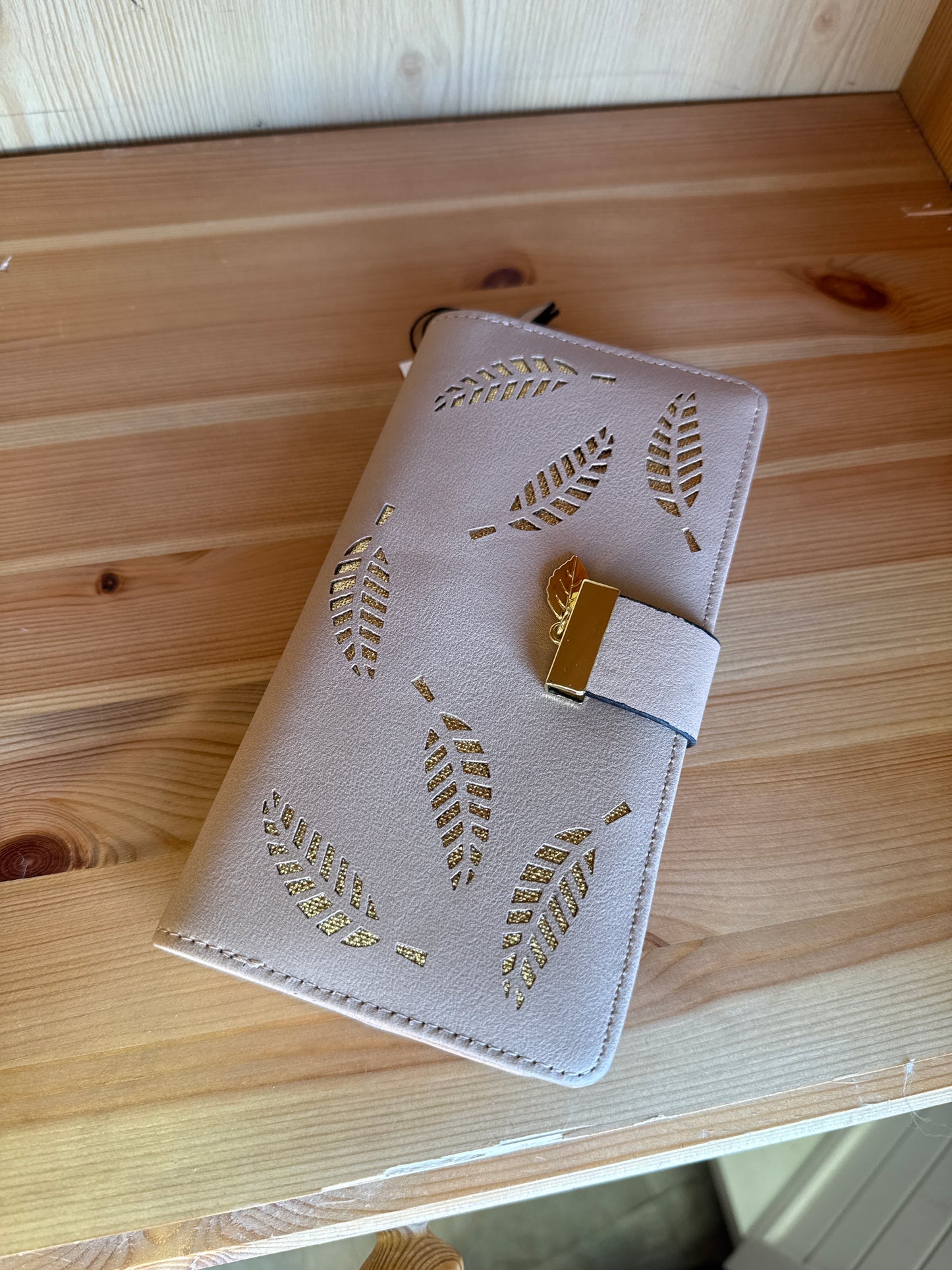 Vegan Leather Golden Leaf Wallet