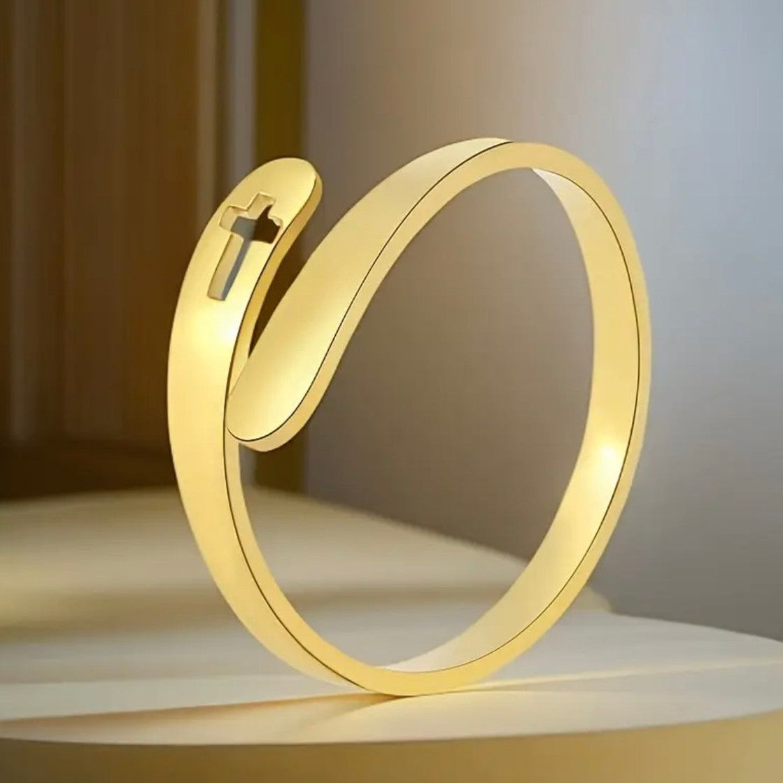 Adjustable Stainless Steel Cross Ring