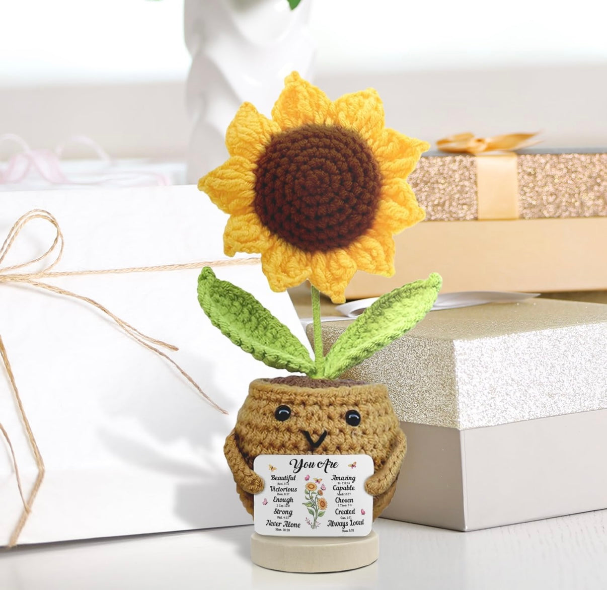 “You Are” Crocheted Sunflower