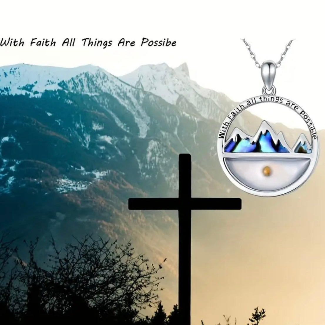 Elegant Stainless Steel "All Things Are Possible" Faith Necklace