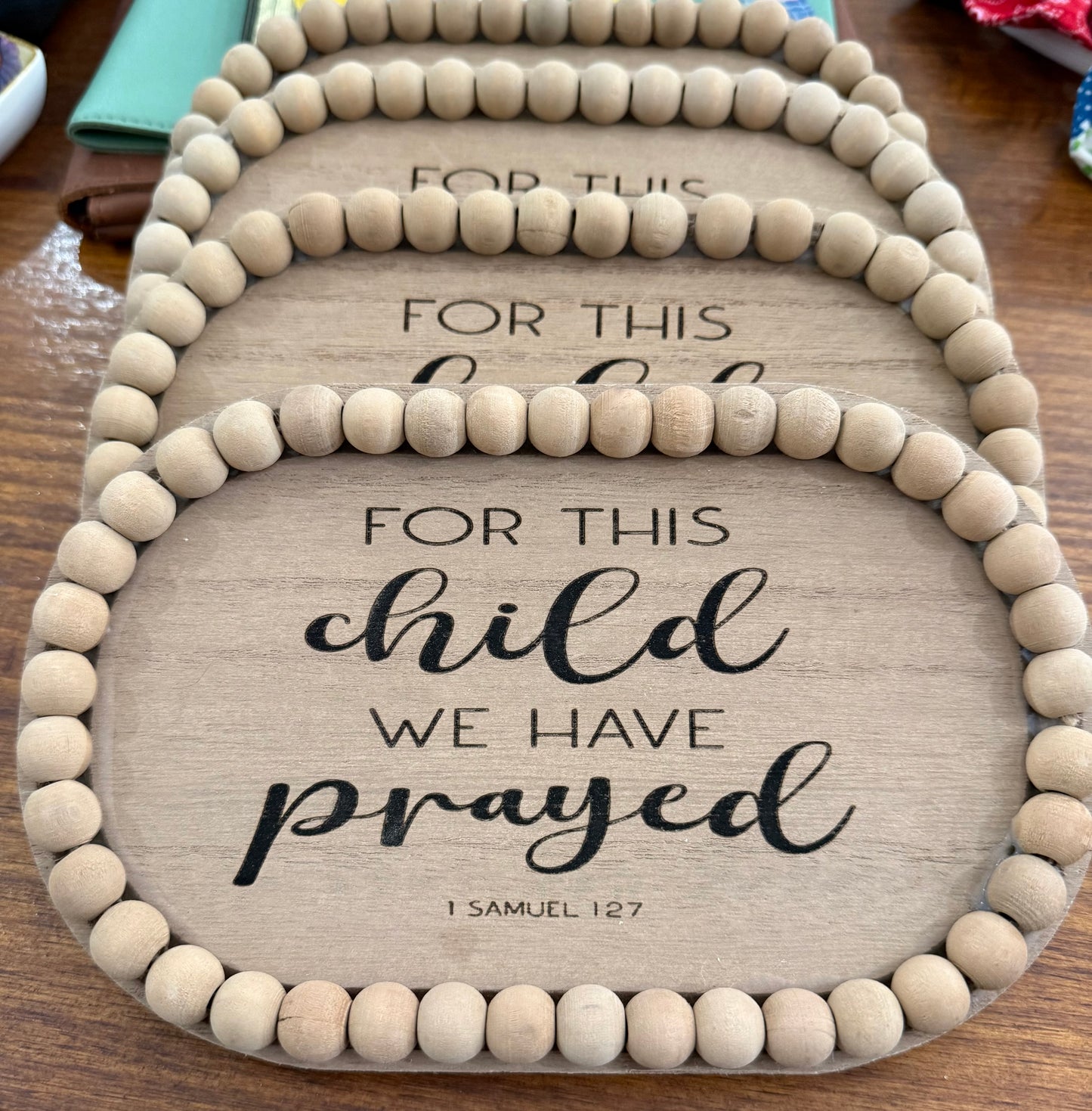 Wooden Beaded Edge “For This Child…” Sign
