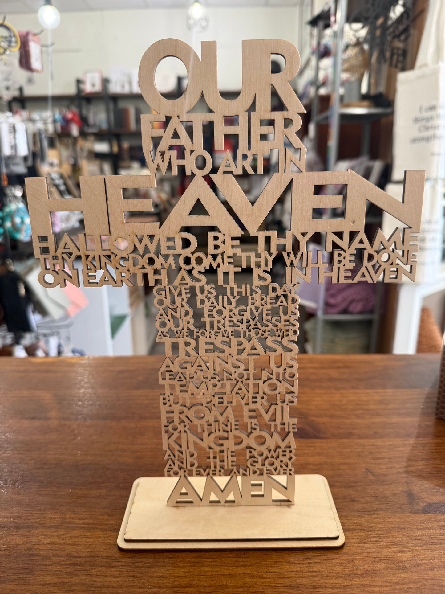 Matthew 6:9-13 Custom Made Wood Tabletop Decor