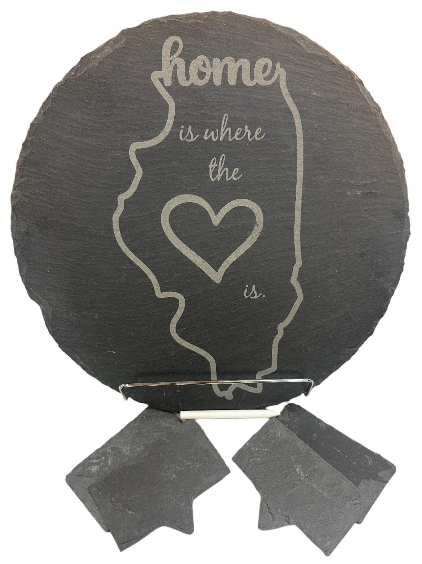 Custom State Slate Cheese Board with 4 Slate Markers