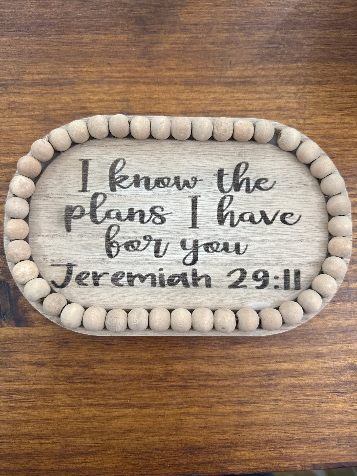 Small Wooden Beaded Jeremiah 29:11 Wall Sign