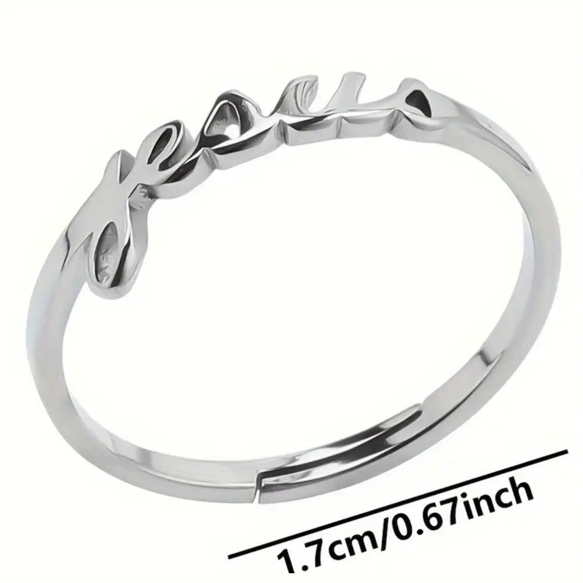 Cute Stainless Steel Adjustable Jesus Ring