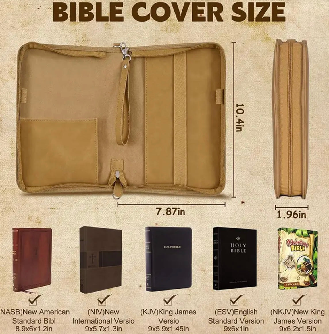 Elegant Vegan Leather Floral Print Bible Case