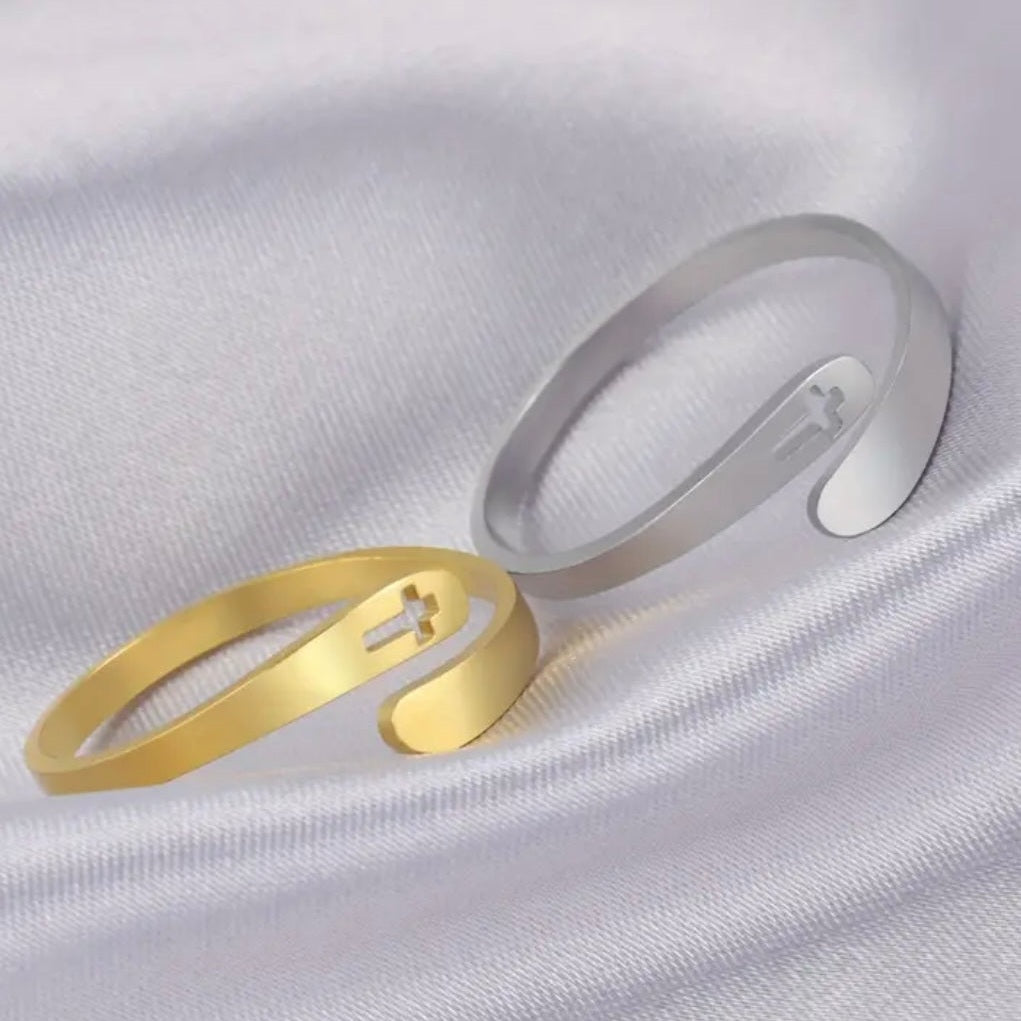 Adjustable Stainless Steel Cross Ring
