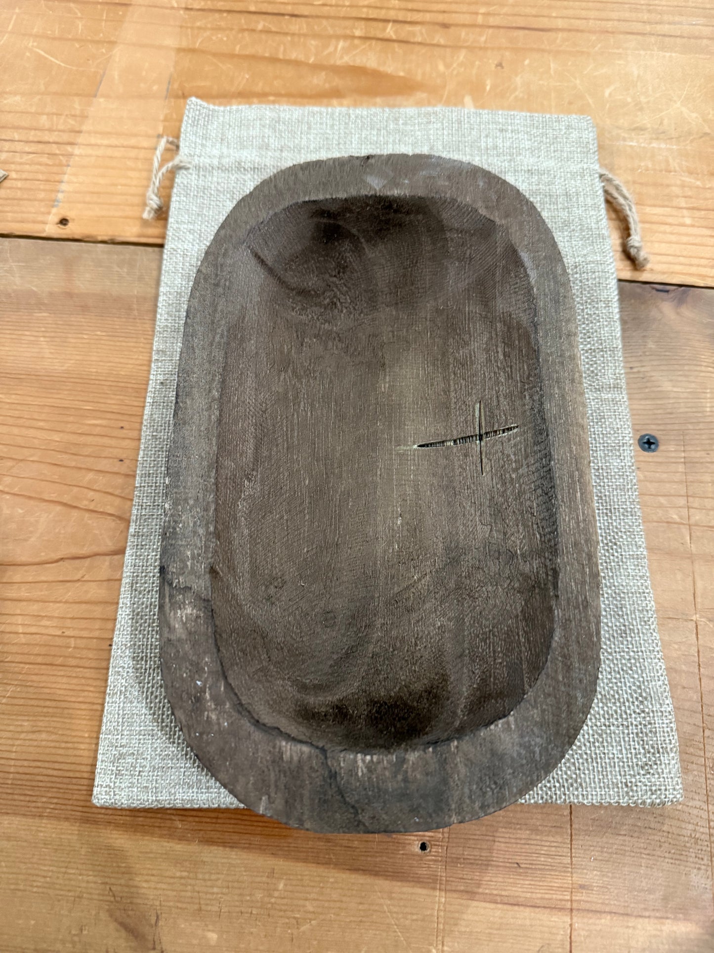 Oval Wood Prayer Bowl