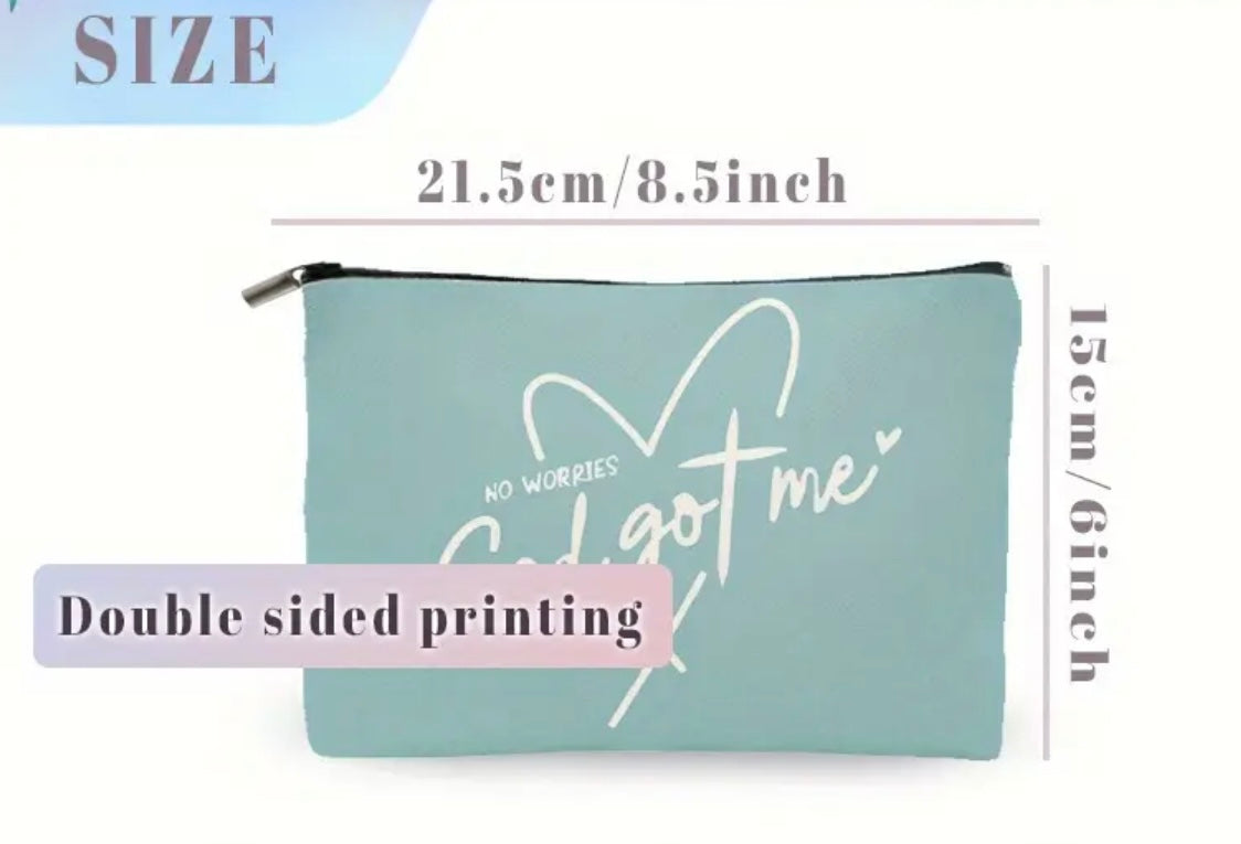“No Worries, God Got Me” Faith-Inspired Accessory Bag