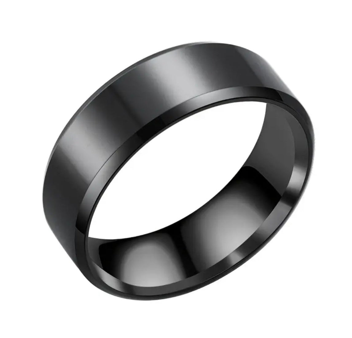 8mm Double Stainless Steel Steel Ring For Men