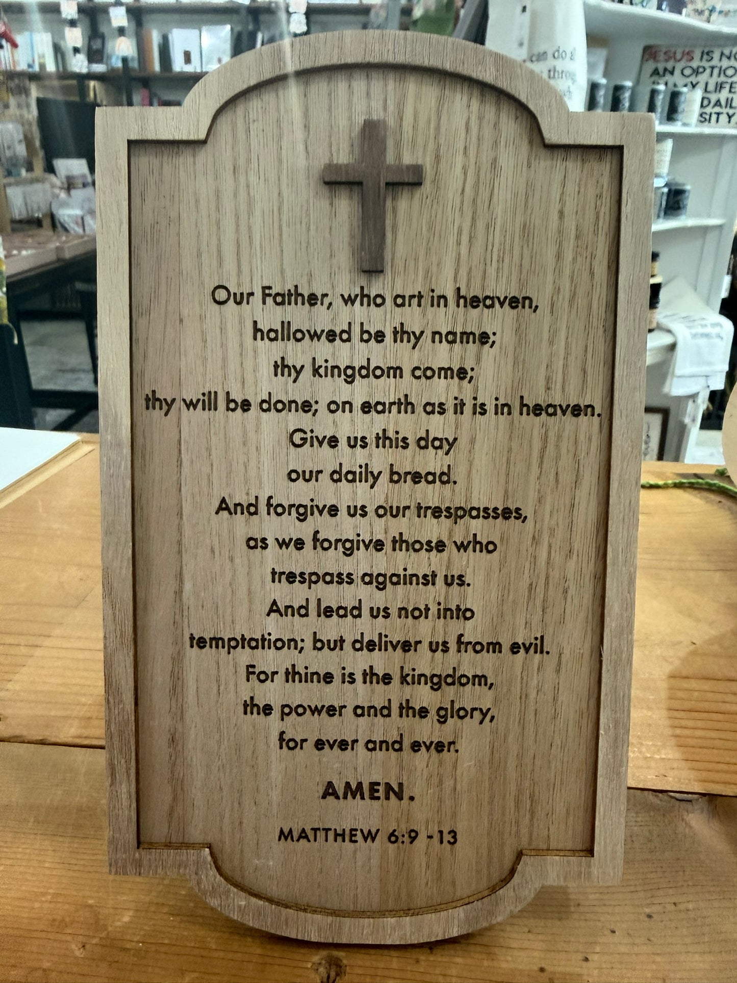 Matthew 6:9-13 Wood Sign